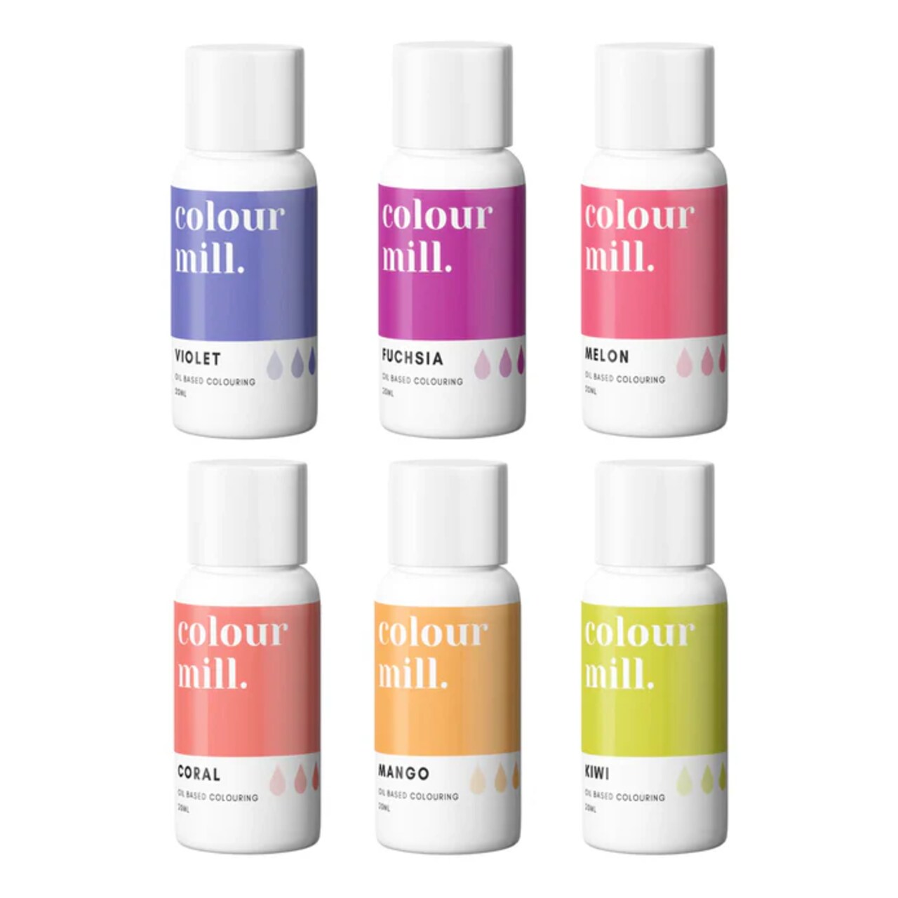 Colour Mill 6 box color set of oil based food colorings 20ml (select your set)